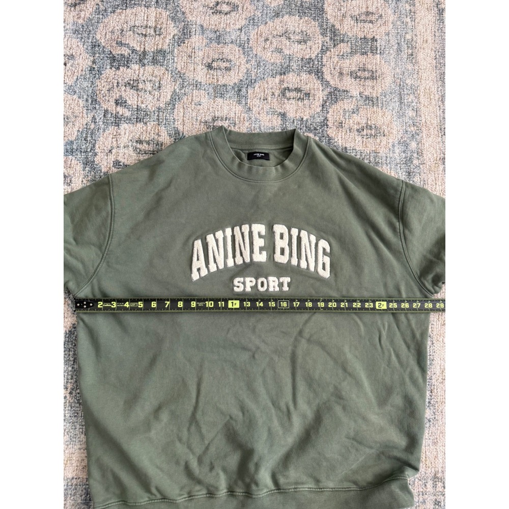 Anine Bing Tyler Oversized Sweatshirt Artichoke Green XL Excellent Condition - Picture 5 of 8